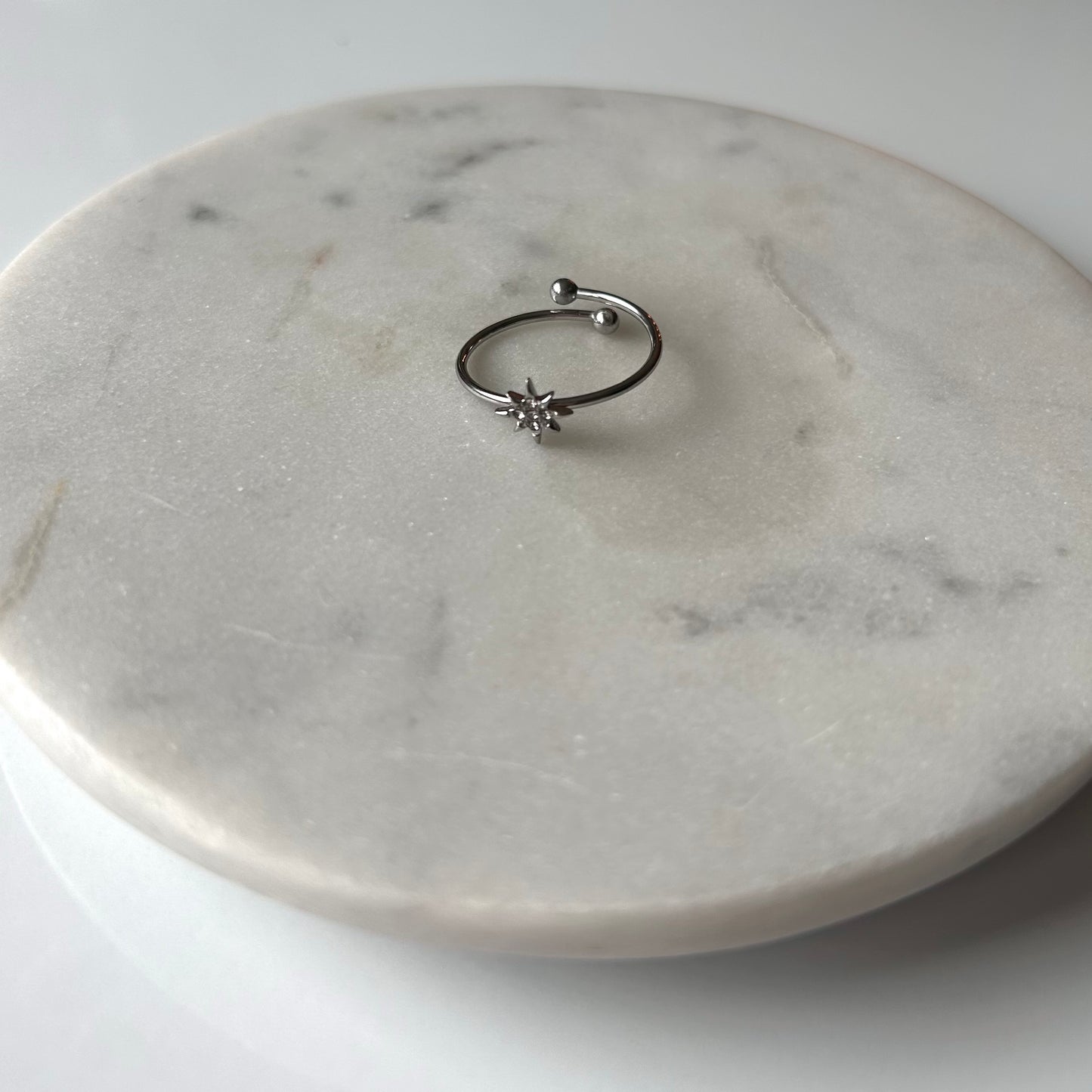 Bague étoile ajustable- argent