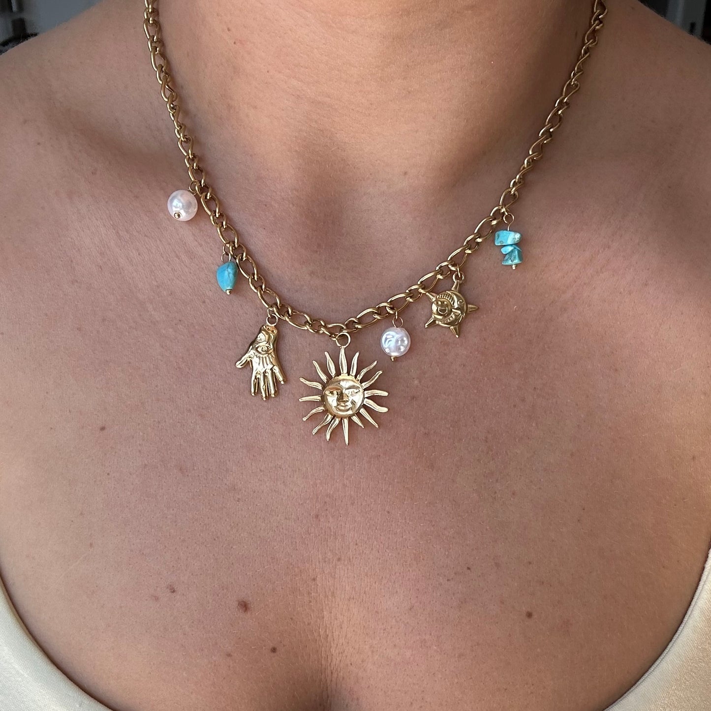 Collier soleil- or