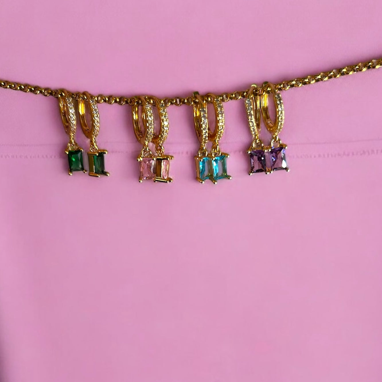 Boucles d’oreilles zircon- Turquoise