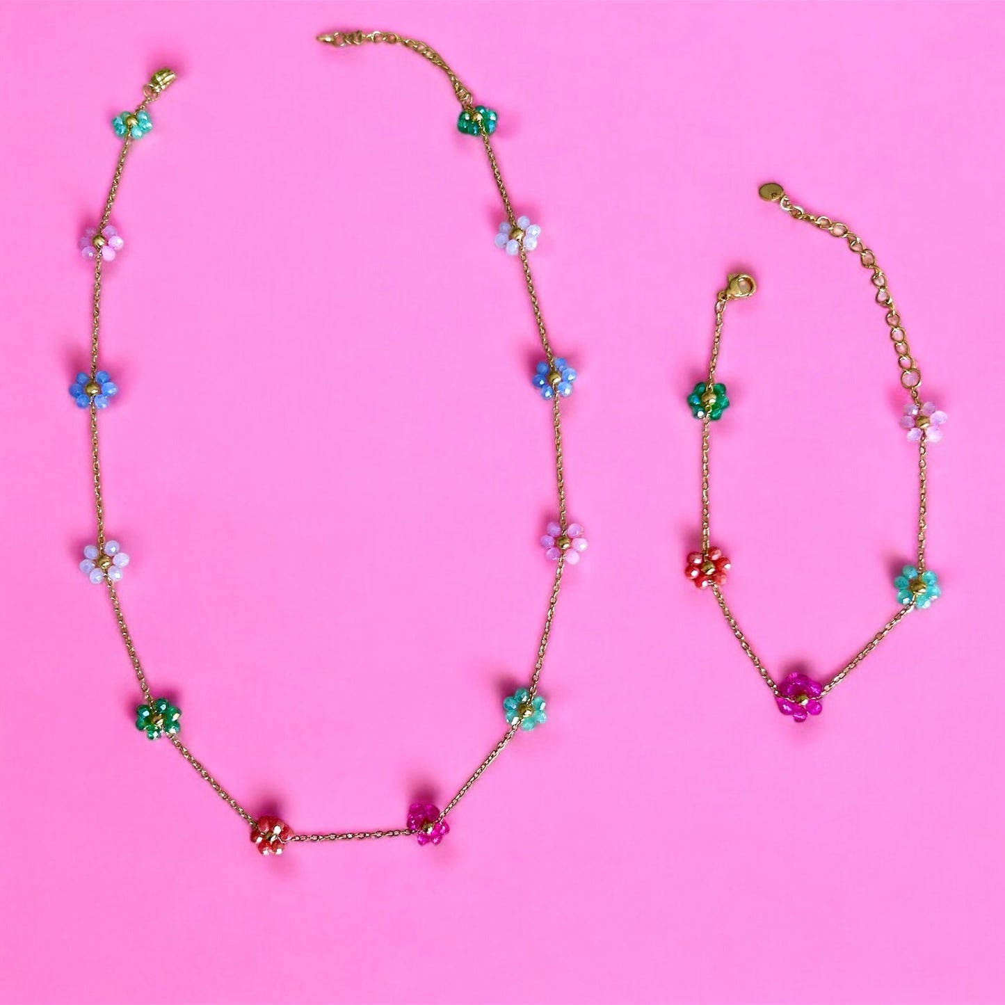 Bracelet à fleurs multicolores