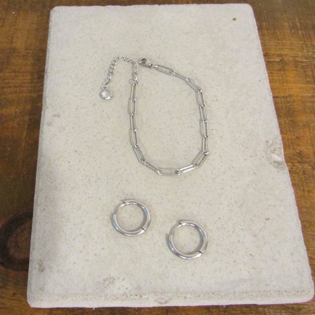 Boucles d'oreilles Huggie- argent