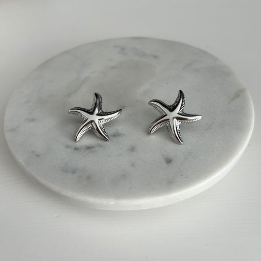 Boucles d’oreilles étoiles de mer- argent
