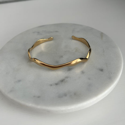 Bracelet rigide ajustable- or