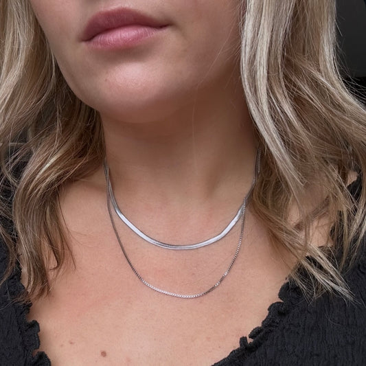 Collier double chaîne- Argent