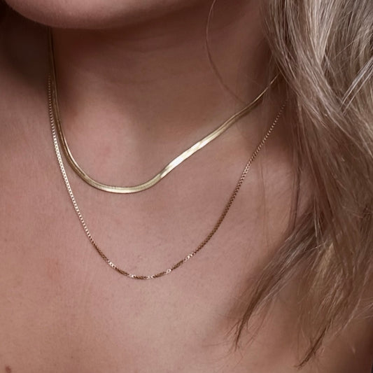 Collier double chaîne- Or