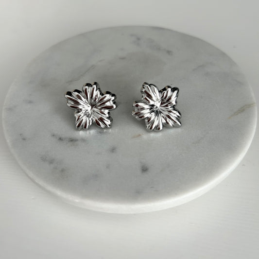 Boucles d’oreilles fleurs- argent
